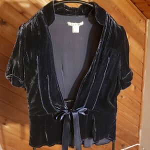 Kimchi Majestic Blue Velvet Blouse
